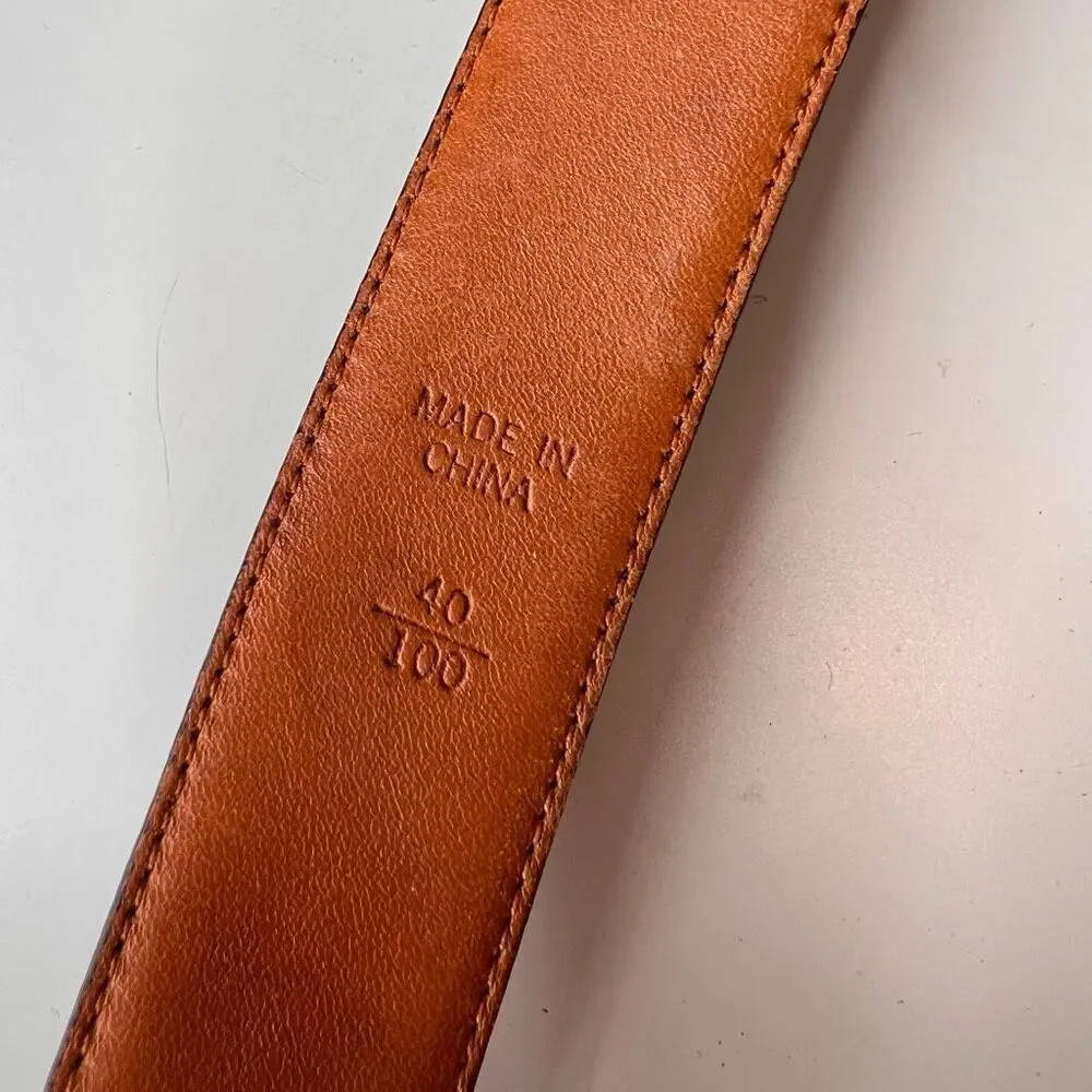 Polo Ralph Lauren leather gold buckle croc textured